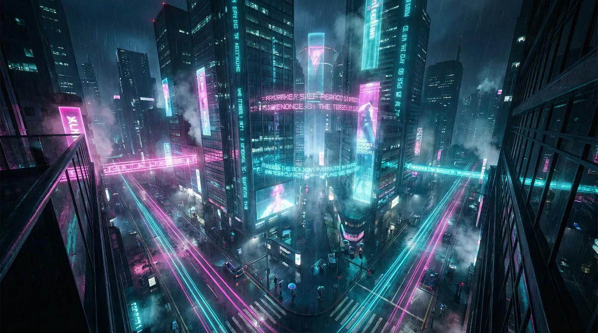 日本zljzljzlj精品 竖屏短剧平台首页背景 - 赛博朋克都市夜景